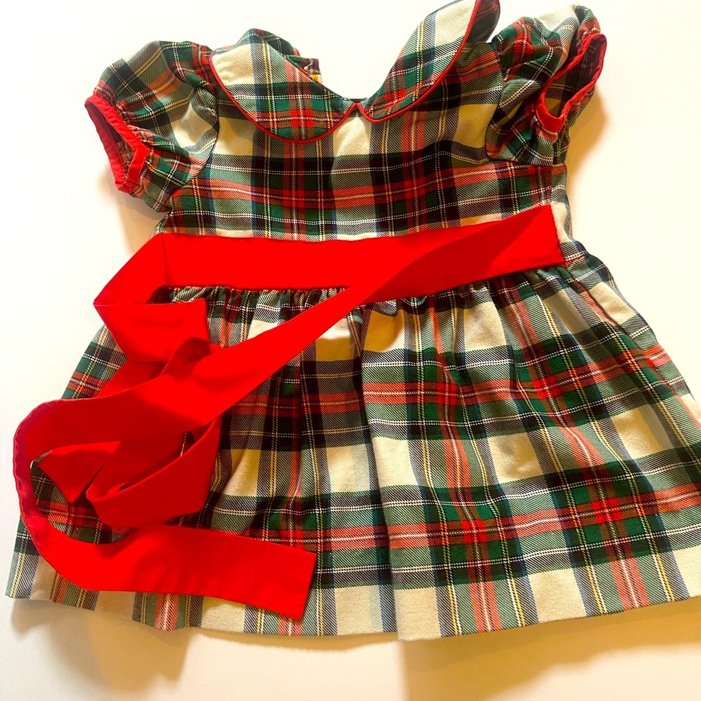Baby plaid Christmas dress. The Beaufort bonnet Company.